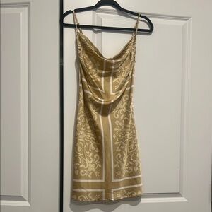 Elegant Gold Patterned Dress